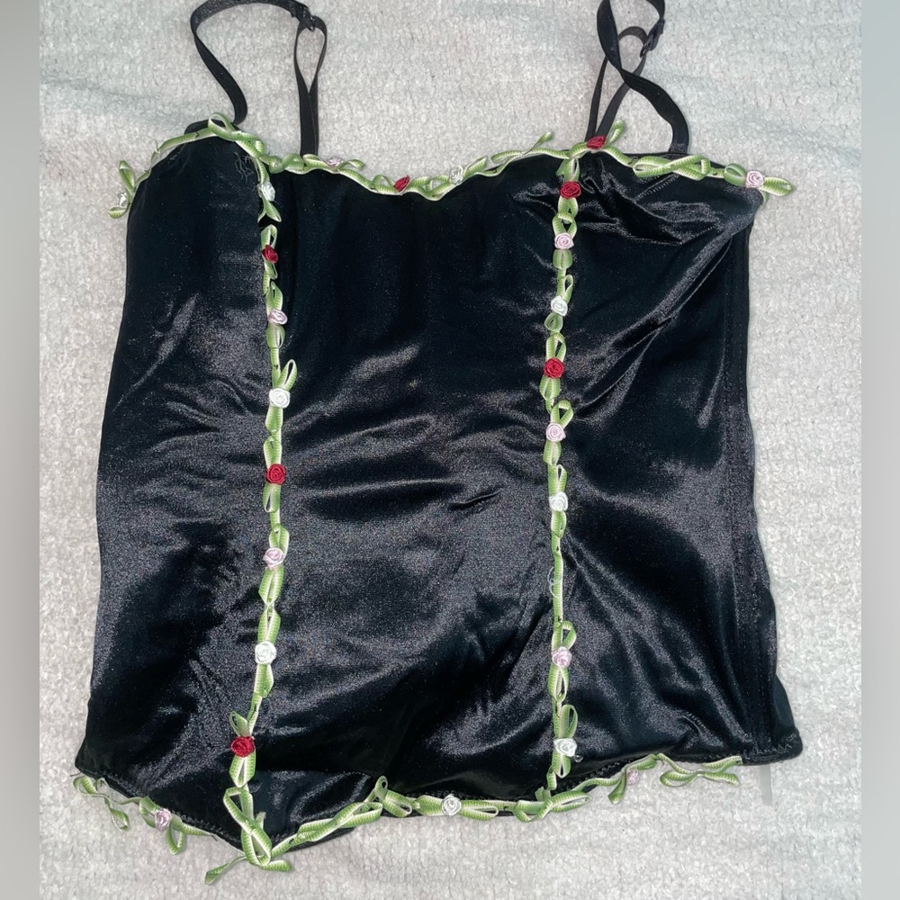 Black flower corset top!